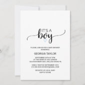 Blauw hart | Eenvoudige zwarte kalligrafie Het is Kaart (Voorkant)