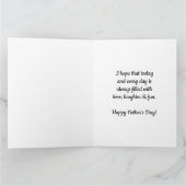 Blauw hart eerste Vaderdag 8,5 x 11 Kaart (Binnen)