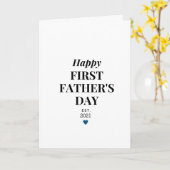 Blauw Hart Eerste Vaderdag Kaart (Gele Bloem)