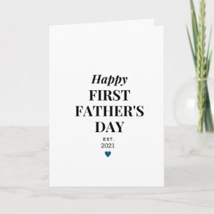 Blauw Hart Eerste Vaderdag Kaart
