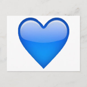 Blauw hart - Emoji Briefkaart