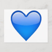 Blauw hart - Emoji Briefkaart (Voorkant)
