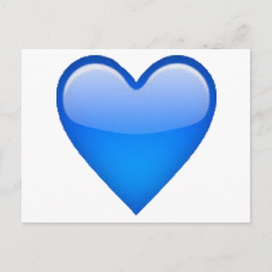 Blauw hart - Emoji Briefkaart (Voorkant)
