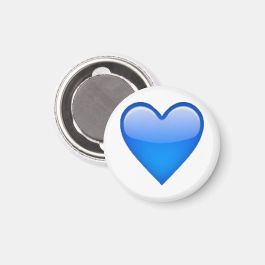 Blauw hart - Emoji Magneet (Voorkant / Achterkant)