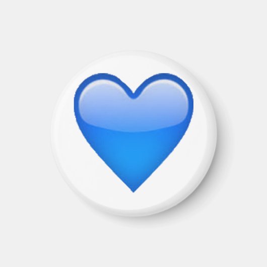 Blauw hart - Emoji Magneet (Voorkant)
