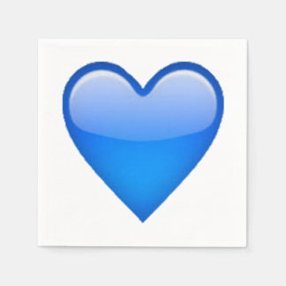 Blauw hart - Emoji Servetten