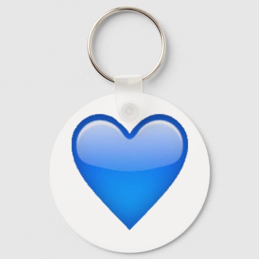 Blauw hart - Emoji Sleutelhanger (Voorkant)