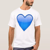 Blauw hart - Emoji T-shirt (Voorkant)