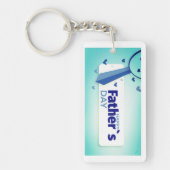 Blauw hart en Stropdas, trendy Vaderdag Sleutelhanger (Voorkant)