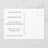 Blauw hart en vlinders ontwerp bruiloft aankondigingskaart (Achterkant)