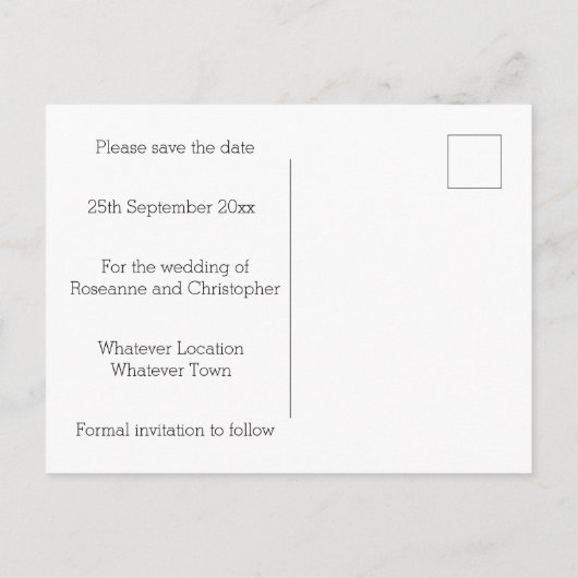 Blauw hart en vlinders ontwerp bruiloft aankondigingskaart (Achterkant)