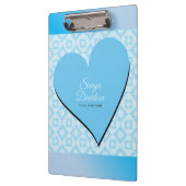 Blauw hart en zwarte schaduw klembord (Links)