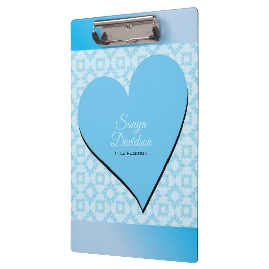 Blauw hart en zwarte schaduw klembord (Links)