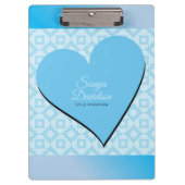 Blauw hart en zwarte schaduw klembord (Voorkant)