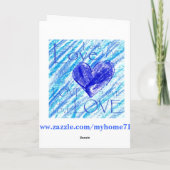 Blauw hart feestdagen kaart (Achterkant)