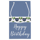 Blauw hart geaccentueerd klein cadeauzakje (Achterkant)