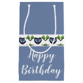 Blauw hart geaccentueerd klein cadeauzakje (Voorkant)