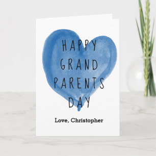 Blauw Hart Gelukkige Opa en Oma Dag van Kleinzoon Kaart