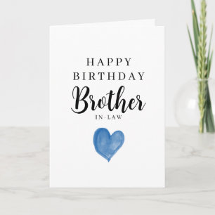 Blauw Hart Gelukkige Verjaardag Schoonbroer Kaart
