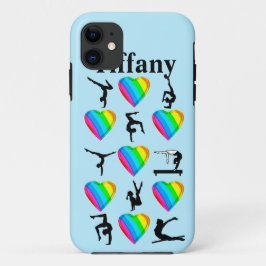 BLAUW HART GEPERSONALISEERDE GYMNASTIEK IPHONE CAS iPhone 11 HOESJE