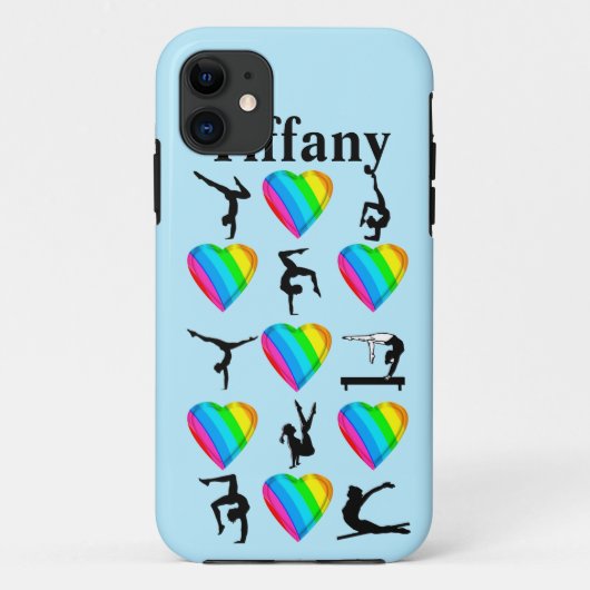 BLAUW HART GEPERSONALISEERDE GYMNASTIEK IPHONE CAS Case-Mate iPhone CASE (Achterkant)