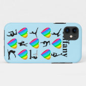 BLAUW HART GEPERSONALISEERDE GYMNASTIEK IPHONE CAS Case-Mate iPhone CASE (Achterkant (horizontaal))