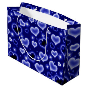 Blauw hart gevormd groot cadeauzakje
