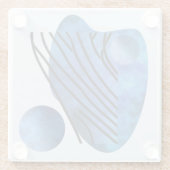 Blauw hart glazen onderzetter (Achterkant)