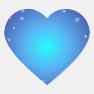 Blauw hart glitter sticker