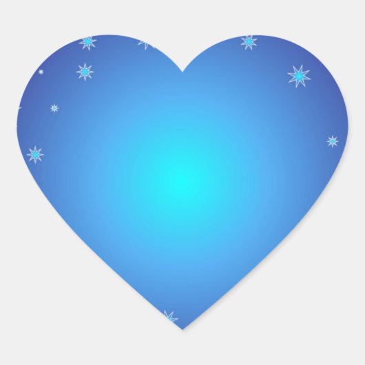 Blauw hart glitter sticker (Voorkant)