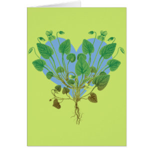 Blauw hart groene bladeren