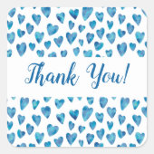 Blauw hart Hartelijk dank Sticker (Voorkant)