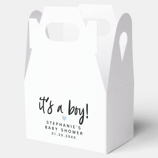 Blauw hart Het is een jongen Baby shower Bedankdoosjes (Geopend)