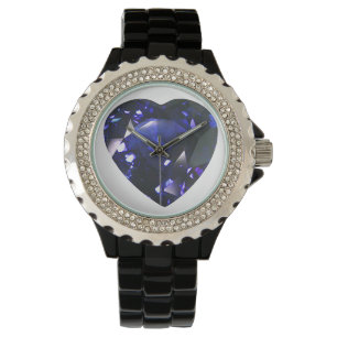 Blauw hart horloge