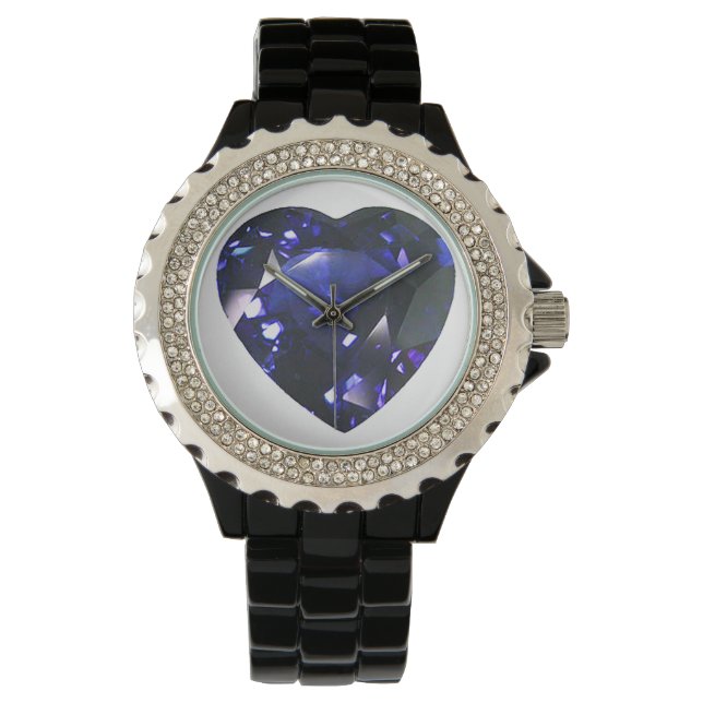 Blauw hart horloge (Voorkant)