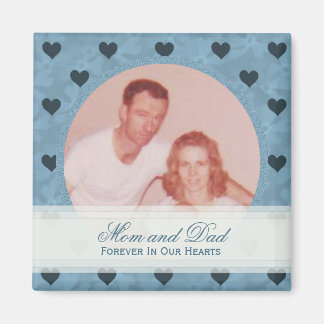 Blauw hart ingelijst: Memorial: Afbeelding magneet