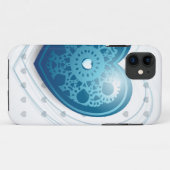 Blauw hart, iPhone case (Achterkant (horizontaal))