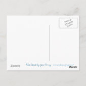 Blauw hart "Jouw tekst" briefkaart (Achterkant)
