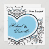 Blauw hart kaart (Voorkant / Achterkant)