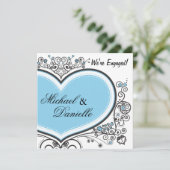 Blauw hart kaart (Staand voorkant)