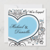 Blauw hart kaart (Voorkant)