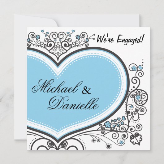 Blauw hart kaart (Voorkant)