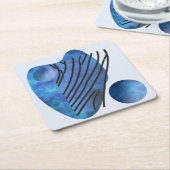 Blauw hart kartonnen onderzetters (Schuin)