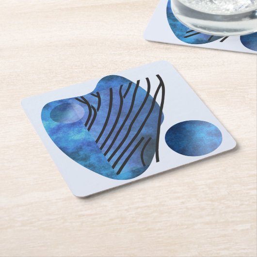 Blauw hart kartonnen onderzetters (Schuin)