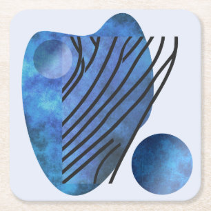 Blauw hart kartonnen onderzetters