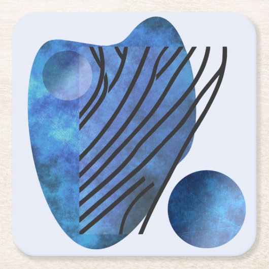 Blauw hart kartonnen onderzetters (Voorkant)