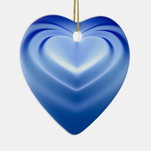 Blauw hart keramisch ornament (Rechts)