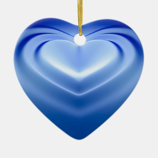 Blauw hart keramisch ornament (Voorkant)