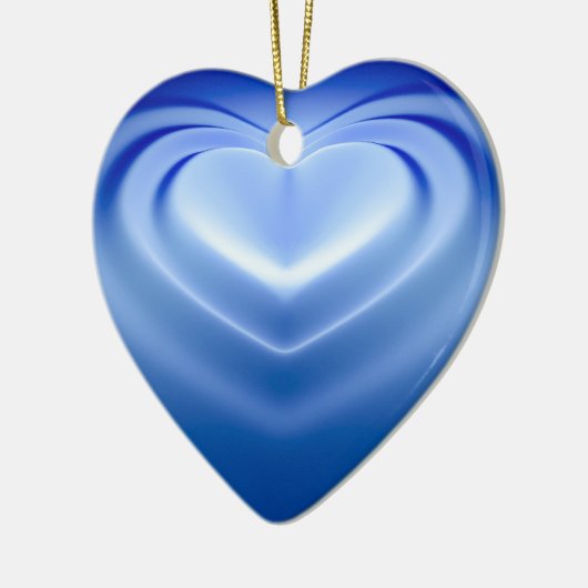 Blauw hart keramisch ornament (Links)