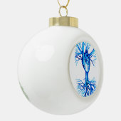 Blauw hart keramische bal ornament (Links)